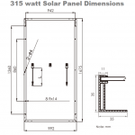 315 watt dimensions