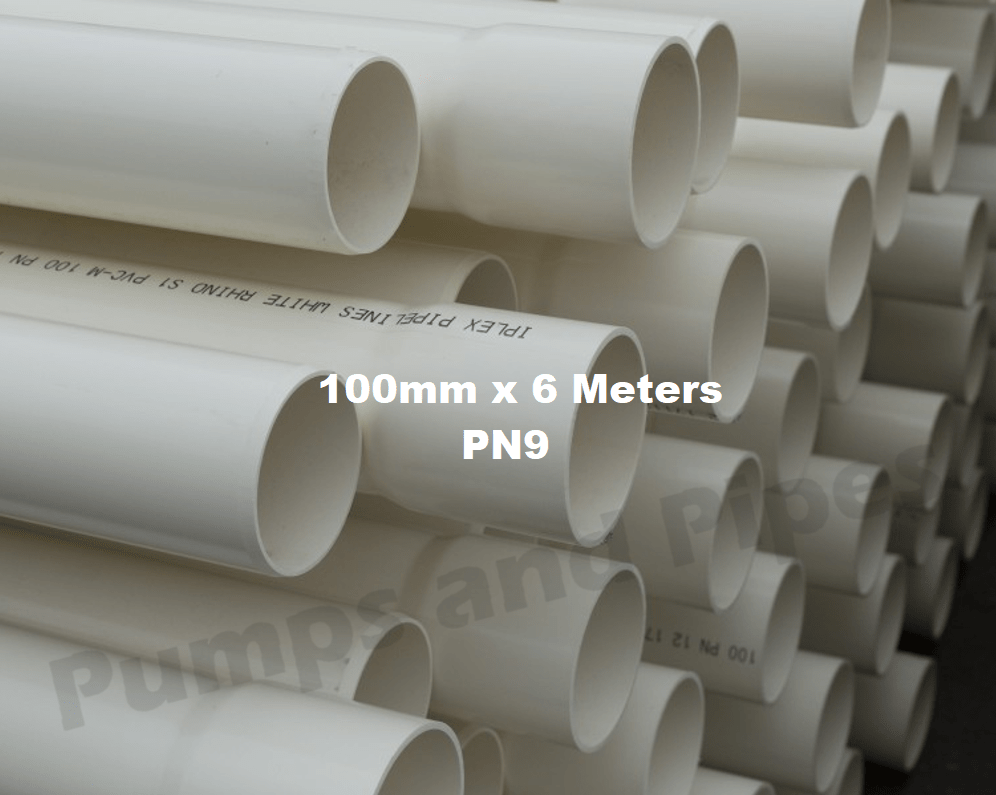 Vete weg Kwestie PVC Pipe 100mm x 6 Meters PN9 Solvent Weld SWJ Pressure Pipe – Pumps and  Pipes