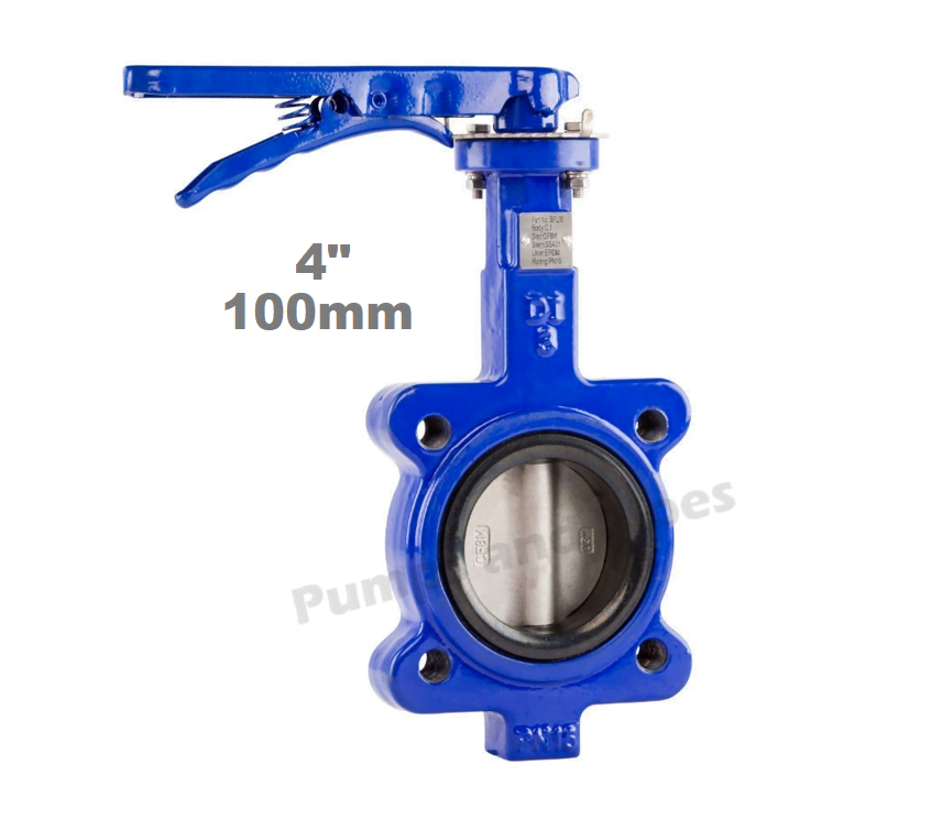 Butterfly Valve 4″ 100mm Lugged Lever Handle Valve – Pumps and Pipes