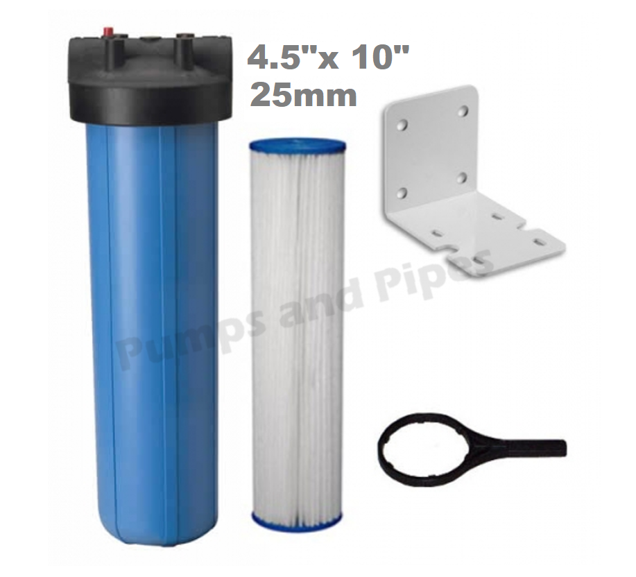 Big Blue 4 5 x 10 Water Filter Housing Cartridge And Wall Bracket big-blue-4-5-x-10-water-filter-housing-cartridge-and-wall-bracket
