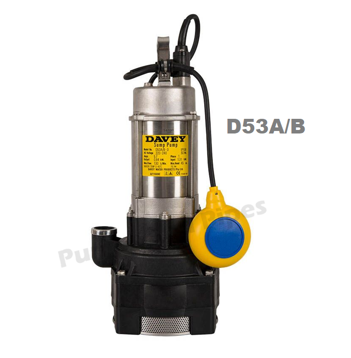 Davey D53A/B Single Phase Submersible Sump Pump 25mm FI BSP – $960 ...