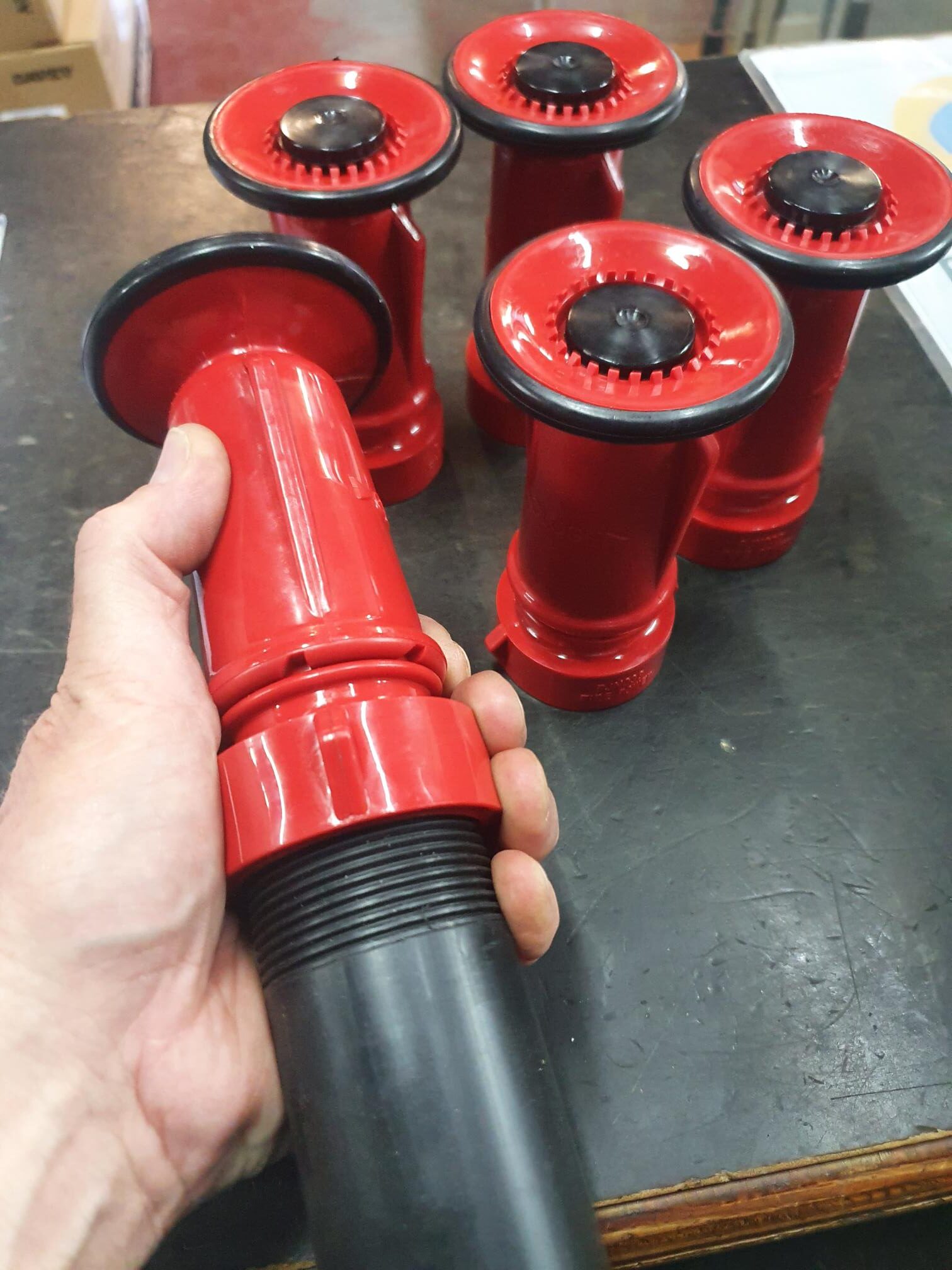 25mm Red Fire Hose Nozzles Good For Fire Fighters and Wash Down Hoses